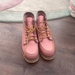 Pink Red Wing boots 7